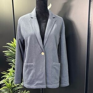 UpWest Single Breasted jacket,fleece lined wood tone button,front pockets